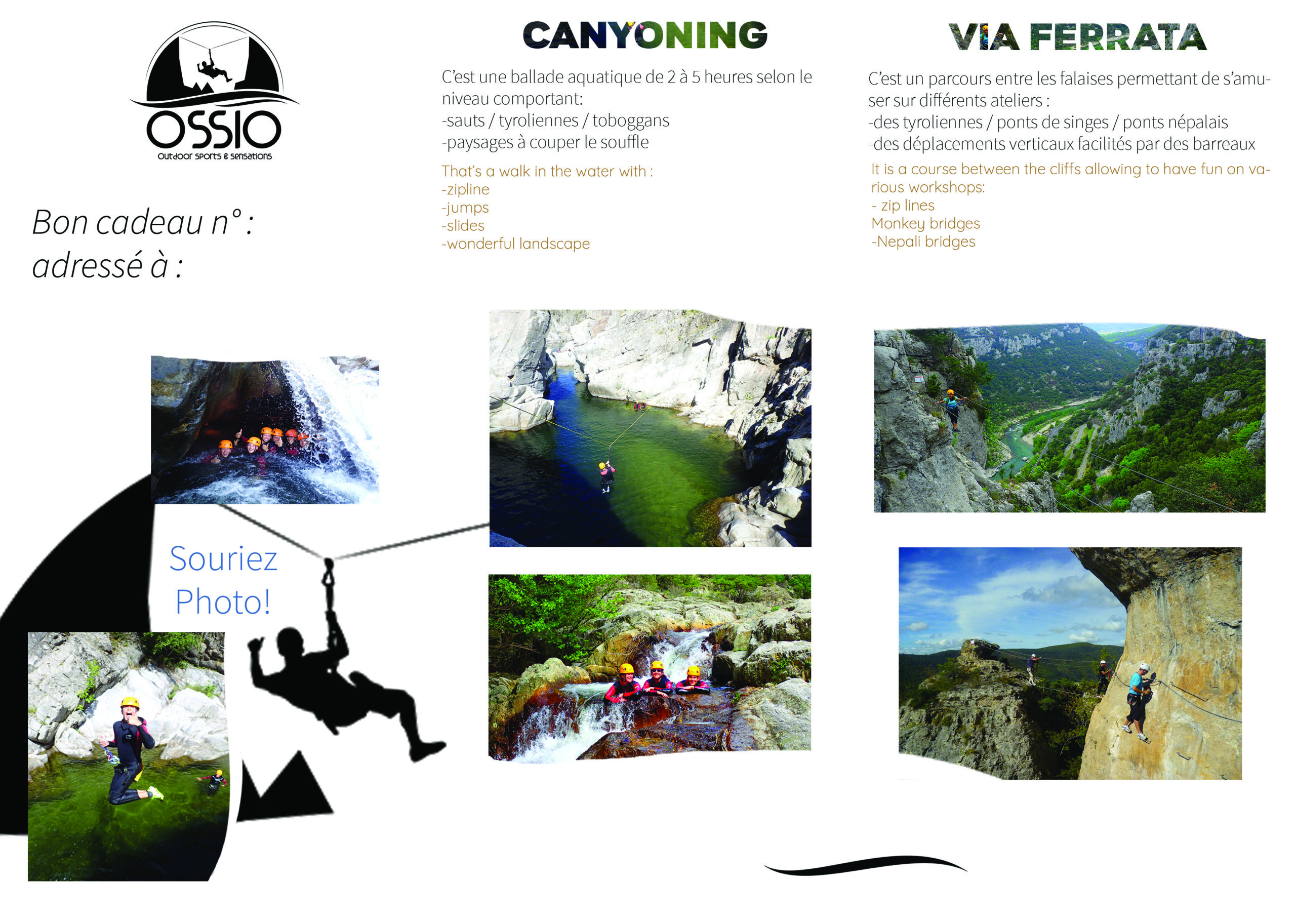 Bon cadeau canyoning via ferrata